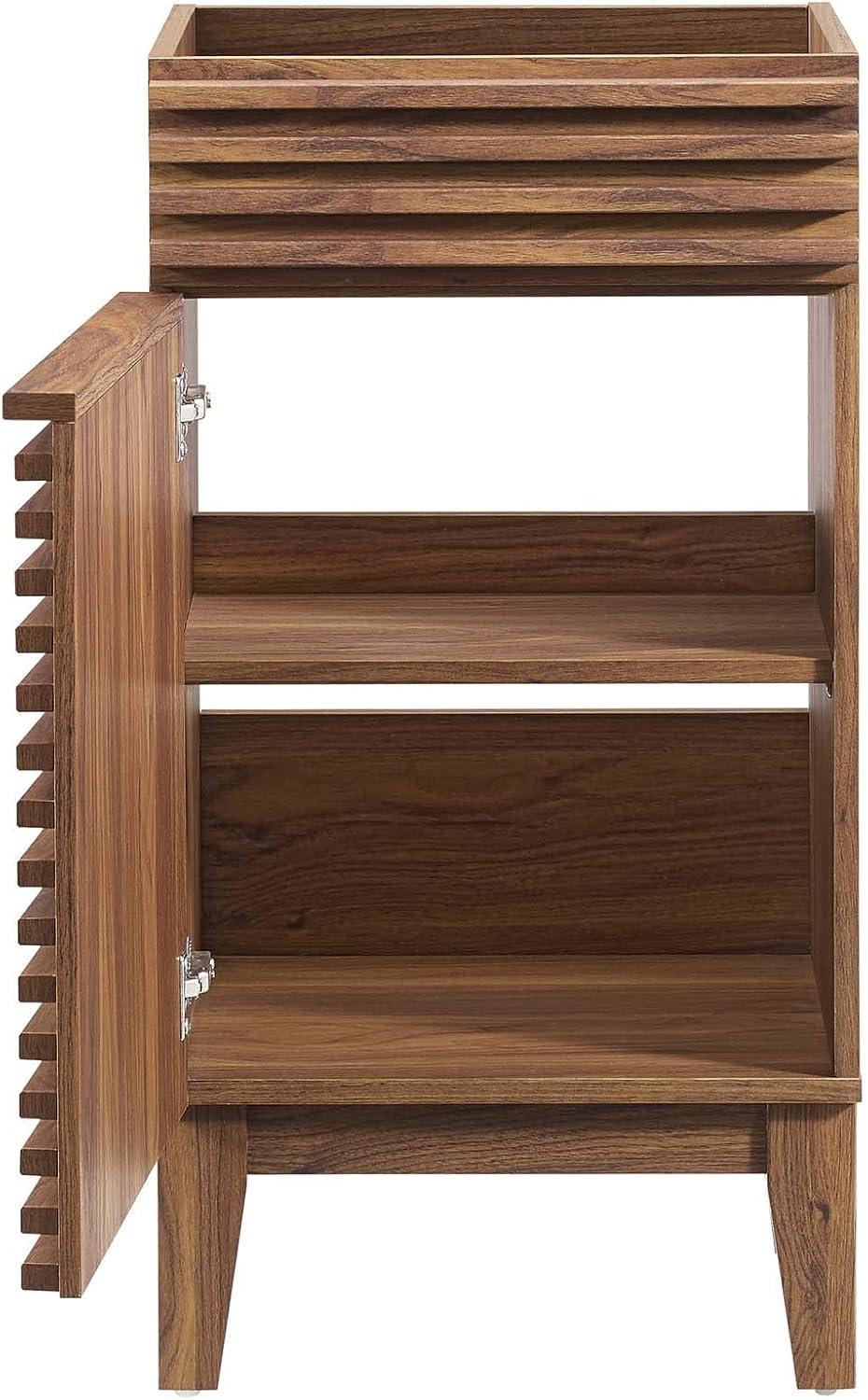 Vanity Cabinet (Sink not included), Walnut, Wood, Mid Century Hotel Bedroom Bathroom, Modern Contemporary HB33490