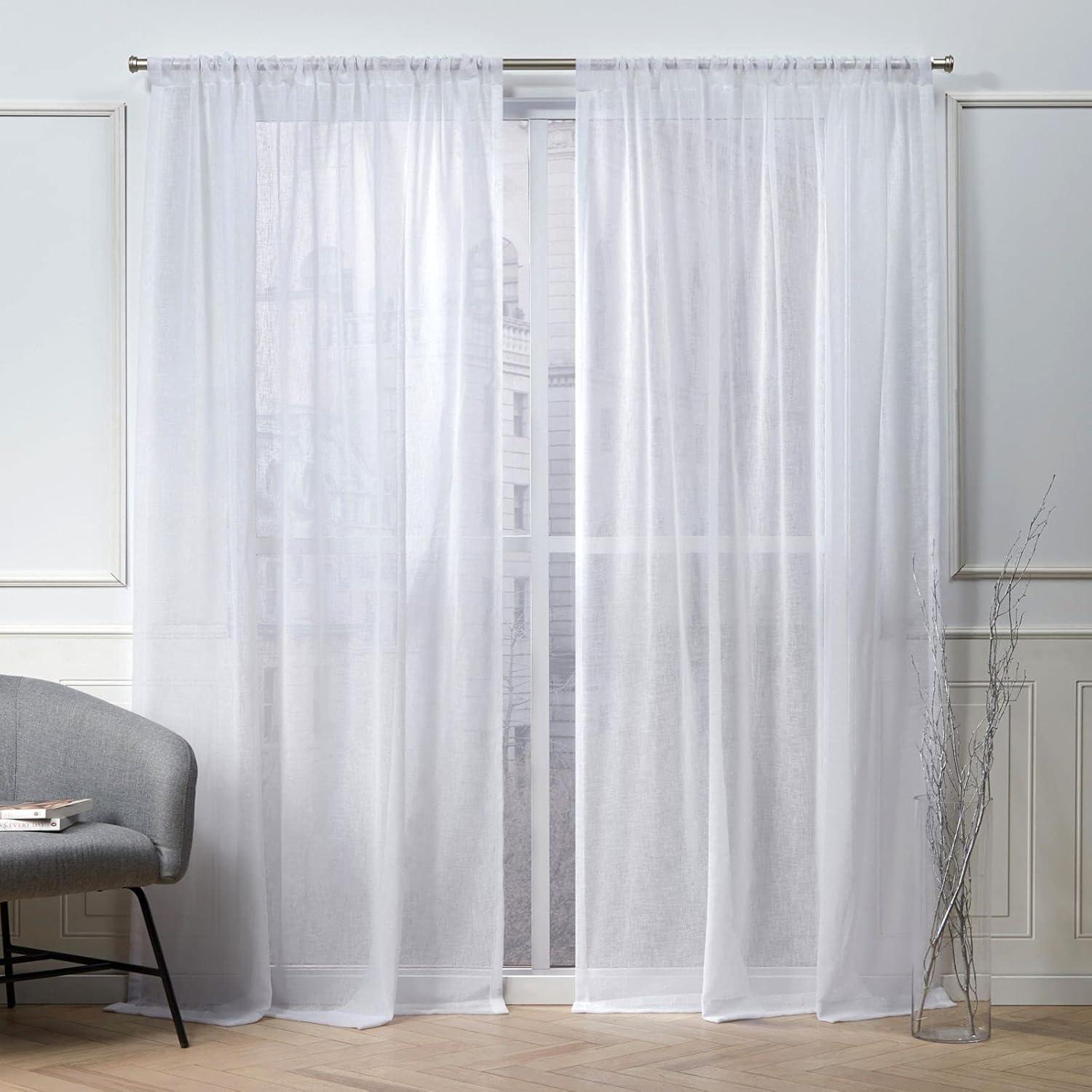 Nicole Miller Nicole Miller Belfry Sheer Rod Pocket Top Curtain Panel (Set of 2)