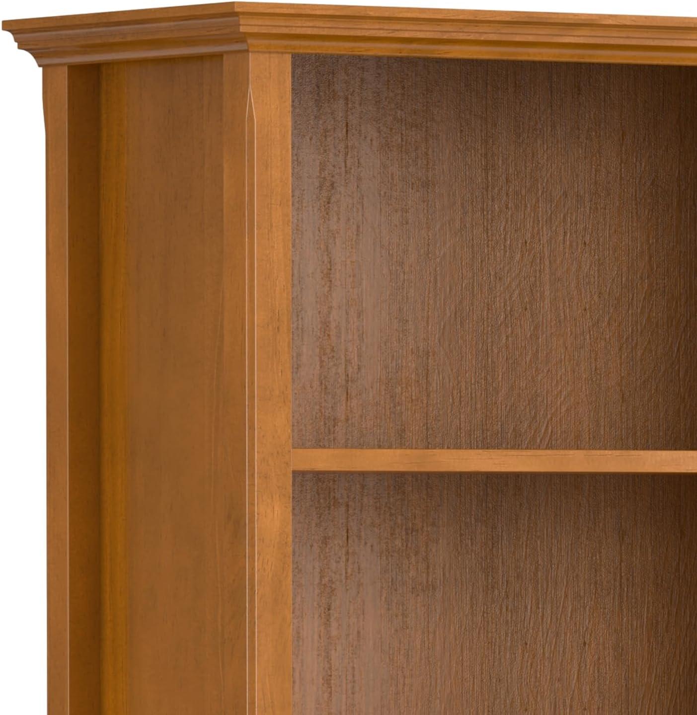 Amherst Adjustable 5-Shelf Solid Pine Bookcase in Light Golden Brown