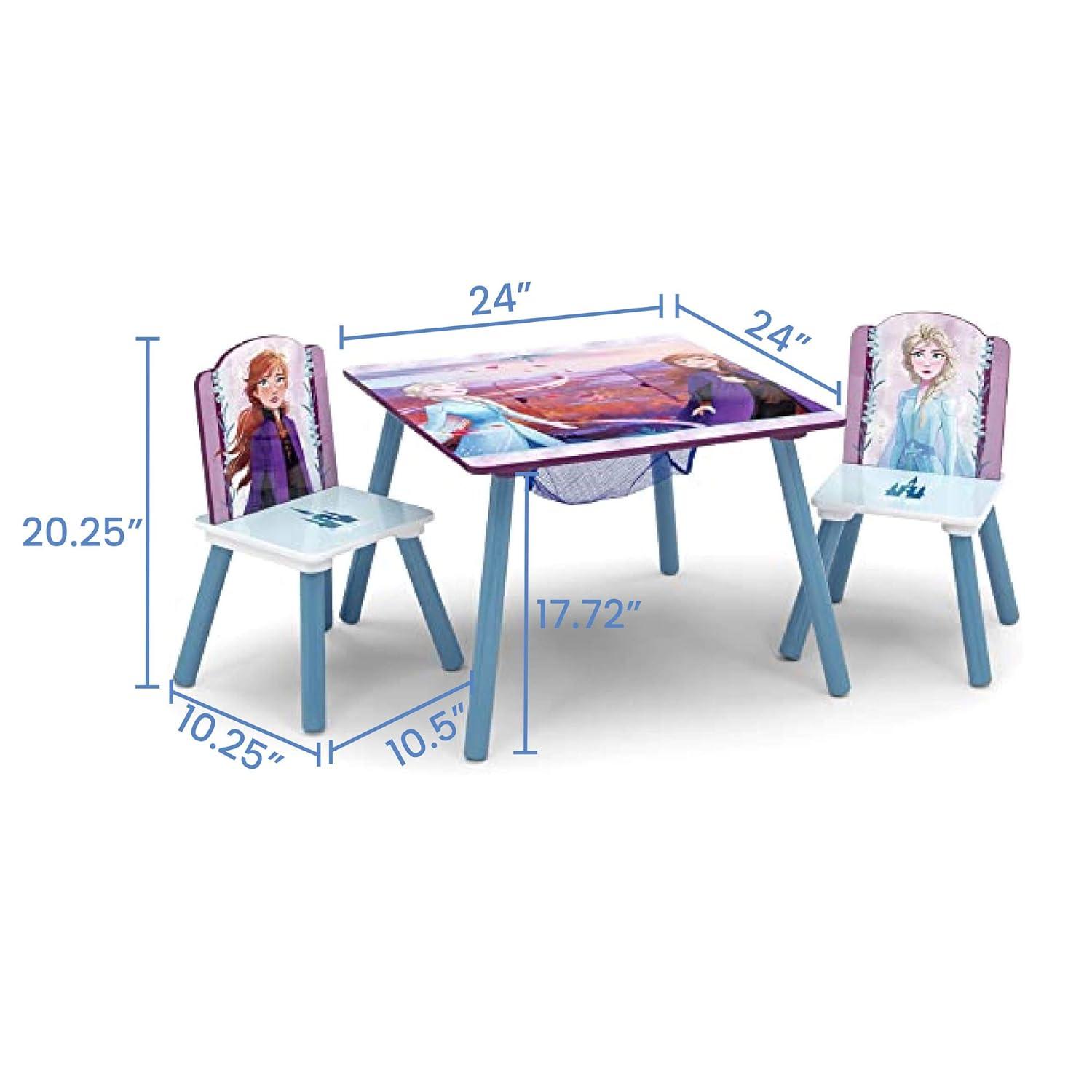 Elsa and Anna Inspired Kid-Sized Table and Chair Set with Storage