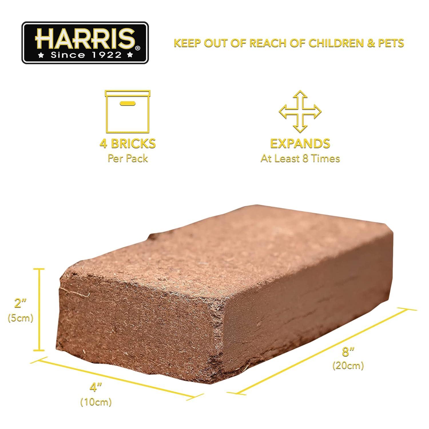 Harris COCO-4 Coco Coir Coconut Fiber Potting Mix - 4 lbs - Case of 4