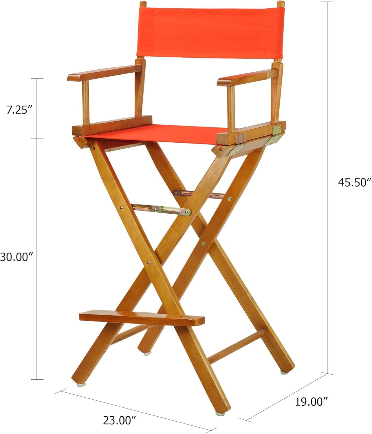 Honey Oak Frame 30" Director's Chair with Orange Canvas