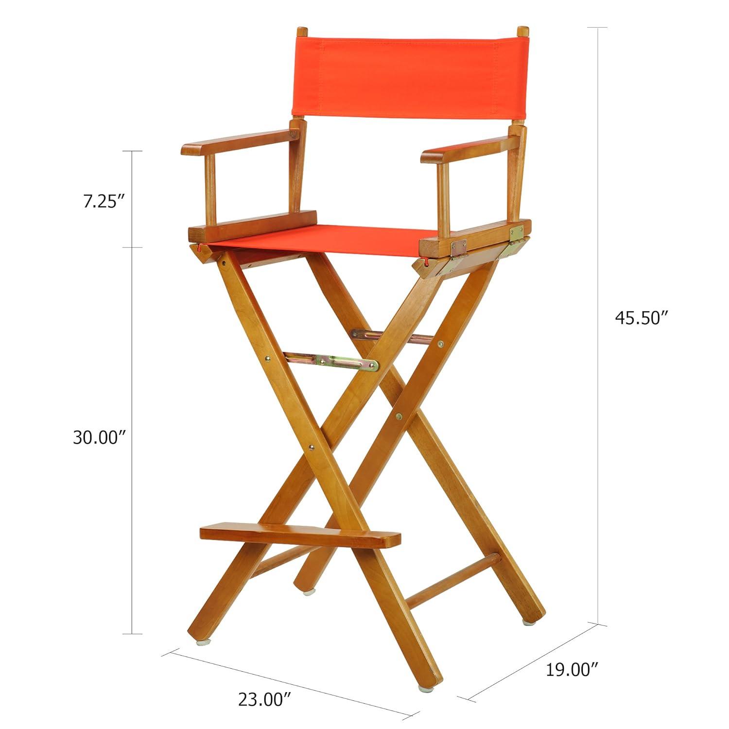 230-05-021-19 30 in. Directors Chair Honey Oak Frame with Orange Canvas