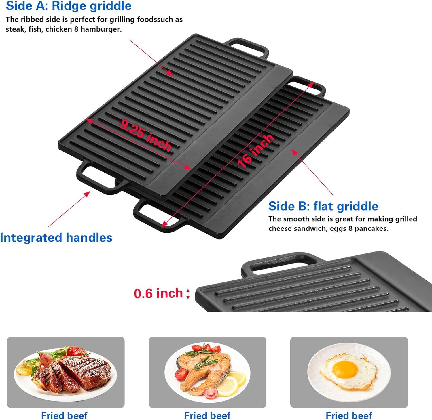 36-Inch Stainless Steel 5-Burner Gas Cooktop with Cast Iron Griddle