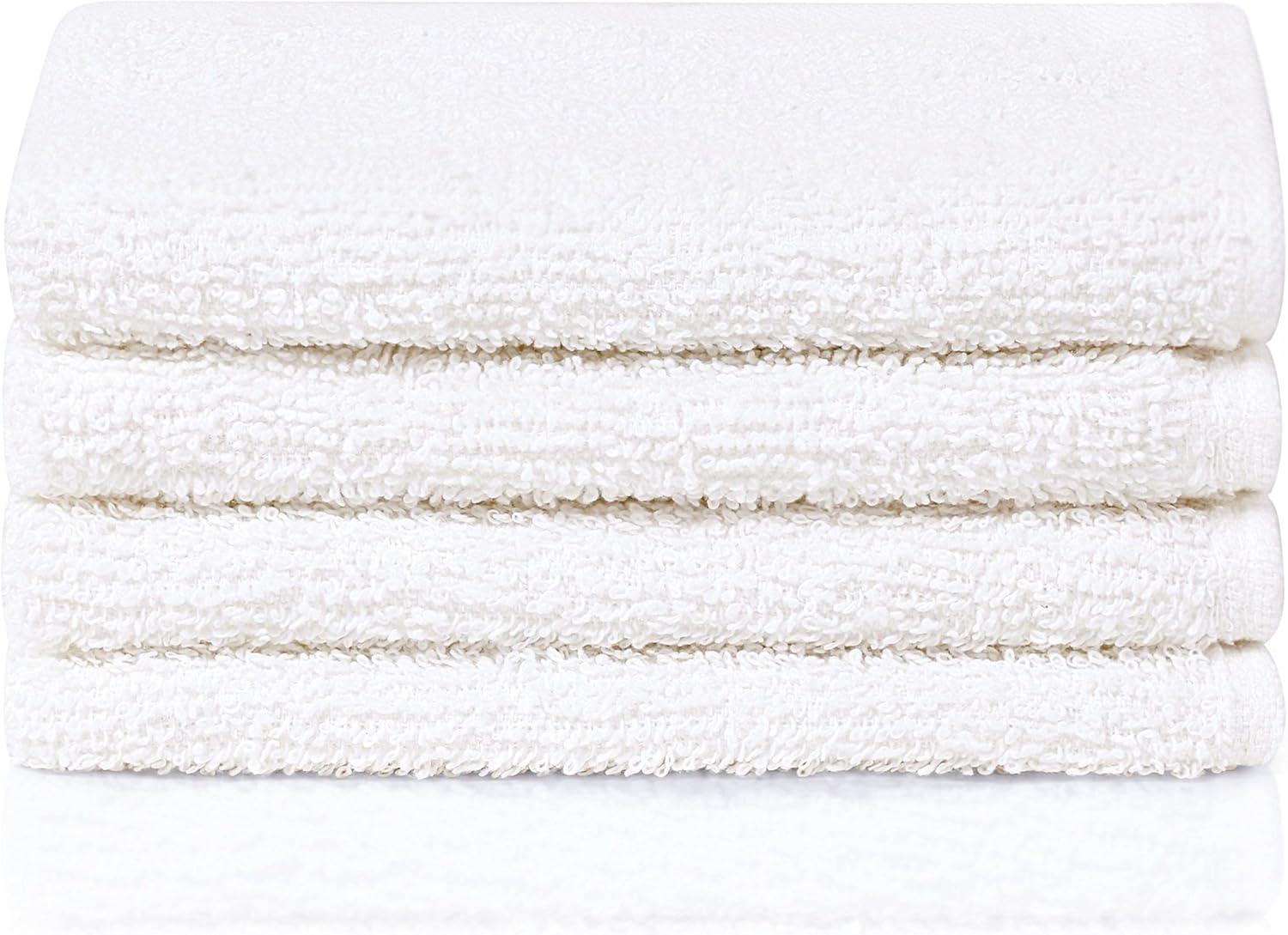 Simpli-Magic 100% Ringspun Cotton Luxury Bathroom Towel Set for Hotel & Spa, 8-Piece, White