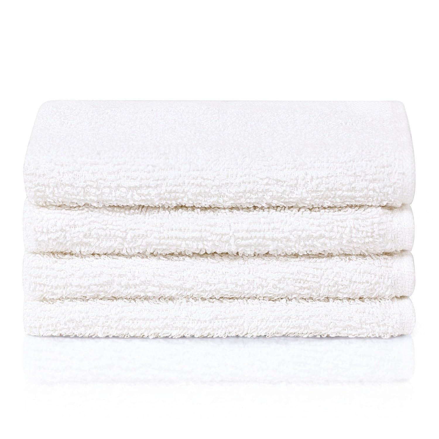 Simpli-Magic 100% Ringspun Cotton Luxury Bathroom Towel Set for Hotel & Spa, 8-Piece, White