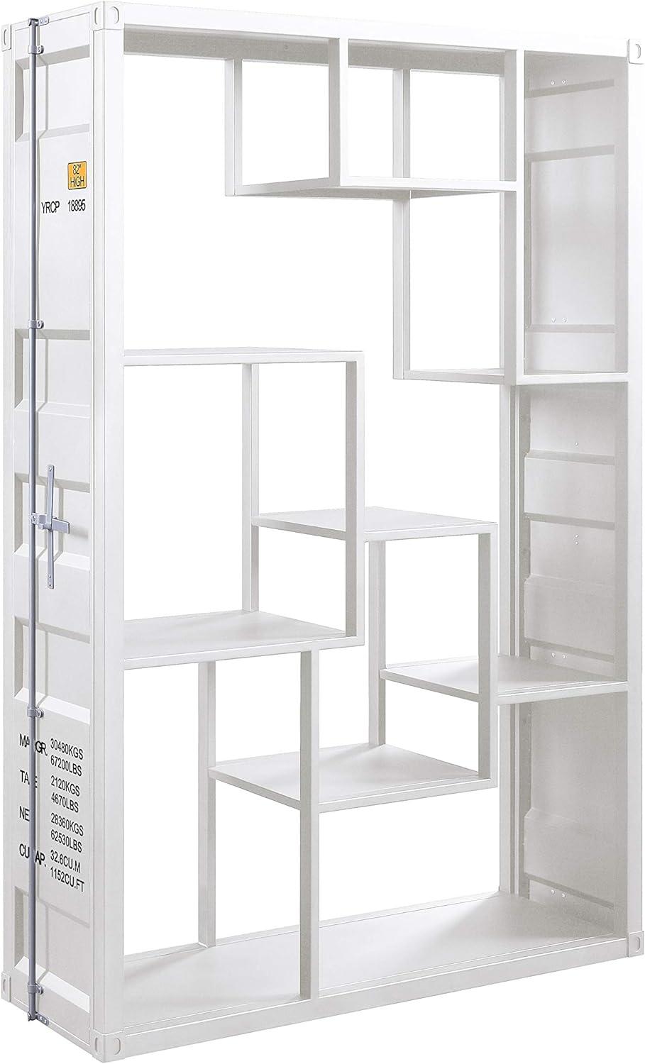 Cargo White Industrial Bookcase with 9 Compartments