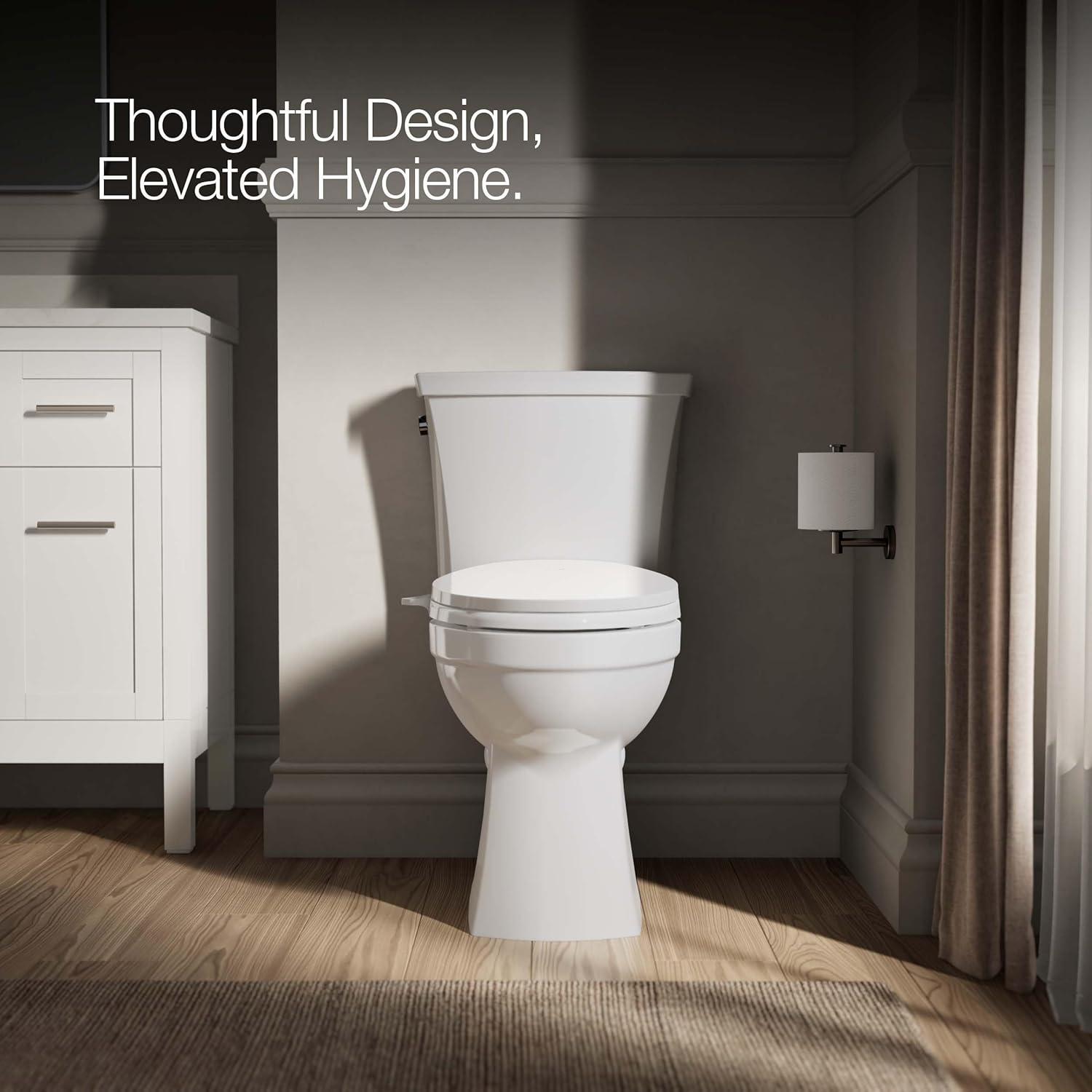 Purewash M300 Elongated Manual Bidet Toilet Seat, Non-Electric Bidet with Adjustable Bidet Sprayer