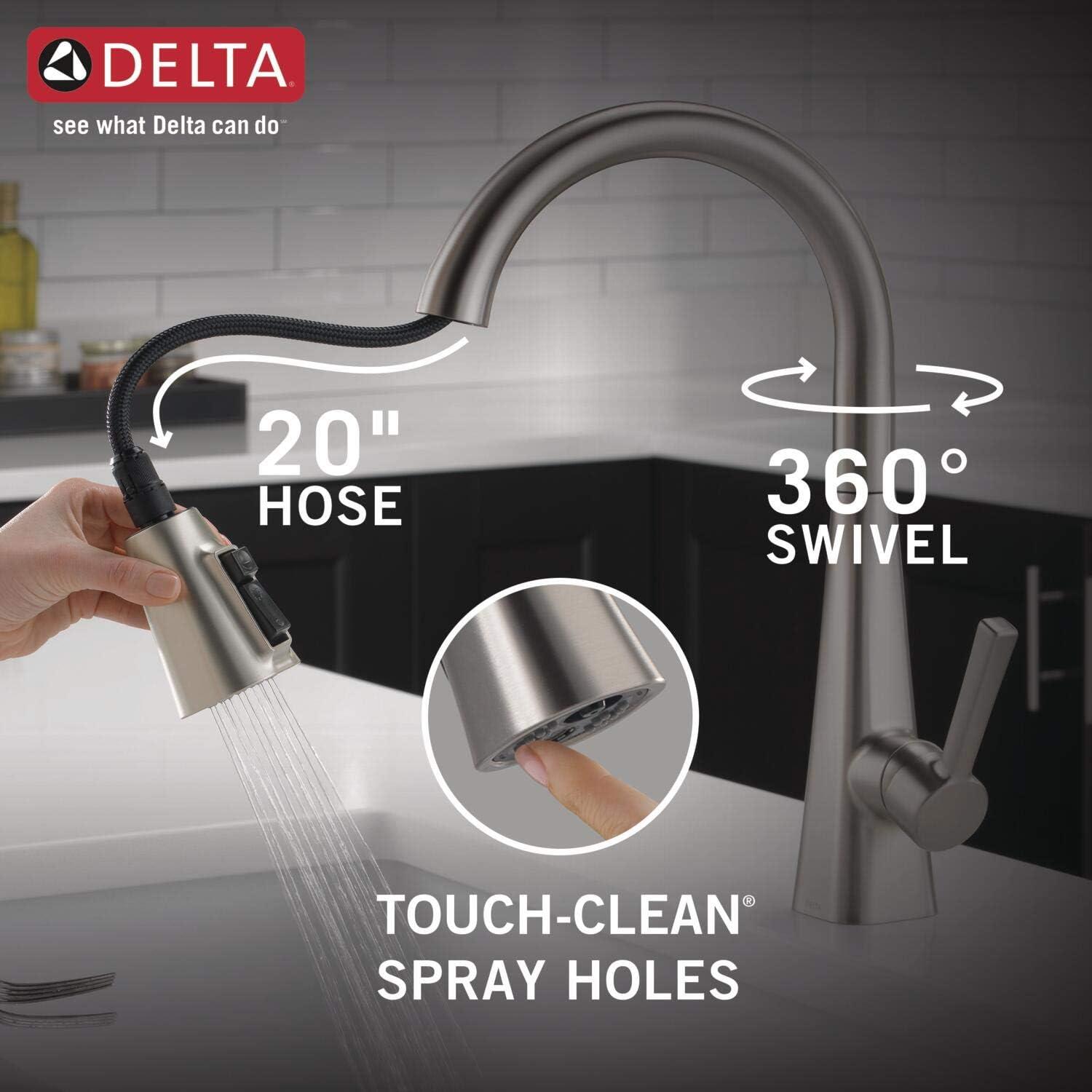 Lenta Pull Down Sprayer Kitchen Sink Faucet, Single Handle Kitchen Faucet