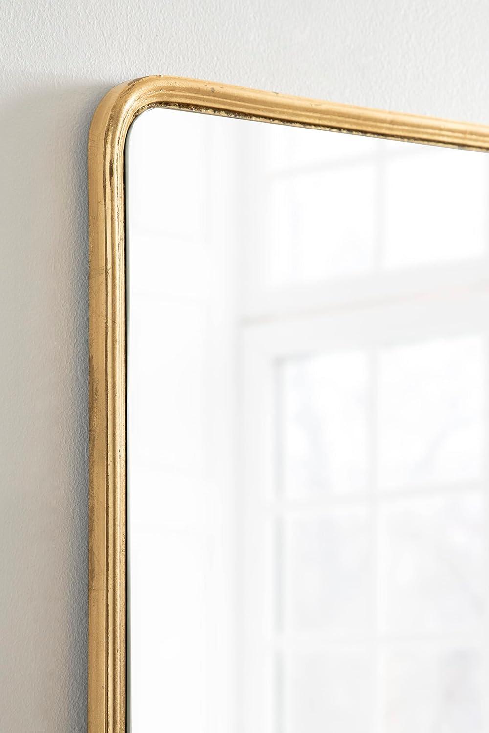 Kate and Laurel Caskill Rectangle MDF Full Length Mirror, 16x48, Gold