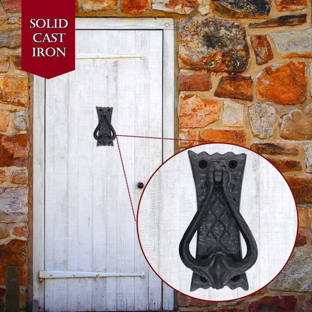 Mystic Colonial Hardware Bedroom Door Knocker Antique Black Ironmongery - True Solid CAST Iron - 4.7 inches