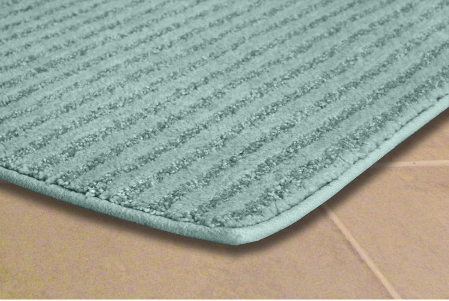 24"x40" Sheridan Plush Washable Nylon Bath Rug Sea foam - Garland