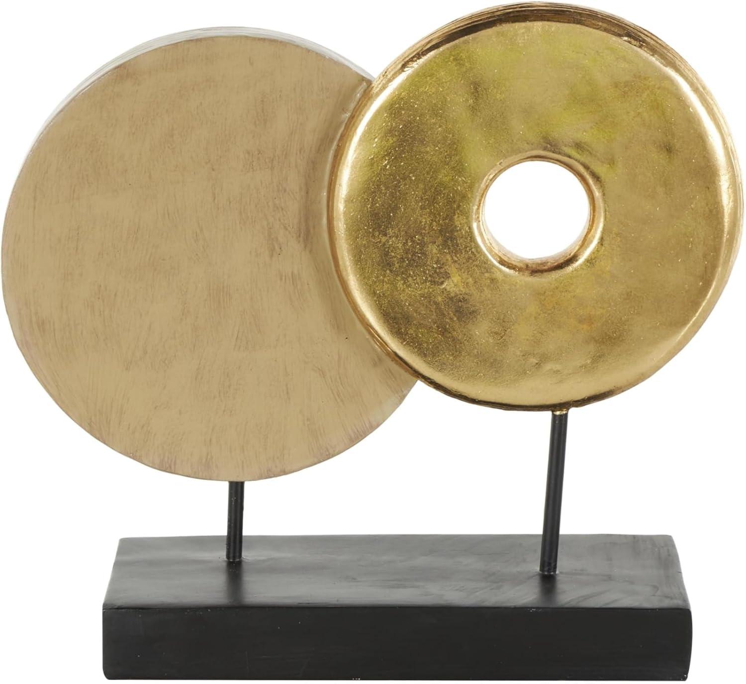 5" x 14" Gold Metal Geometric Sculpture, by DecMode