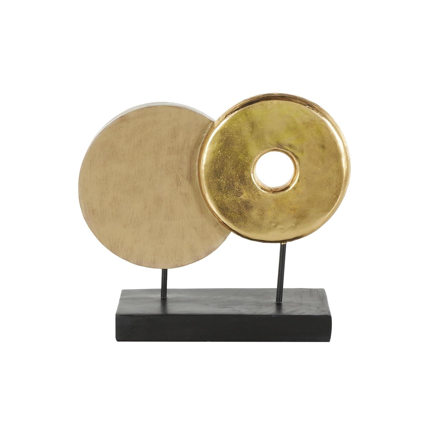 5" x 14" Gold Metal Geometric Sculpture, by DecMode
