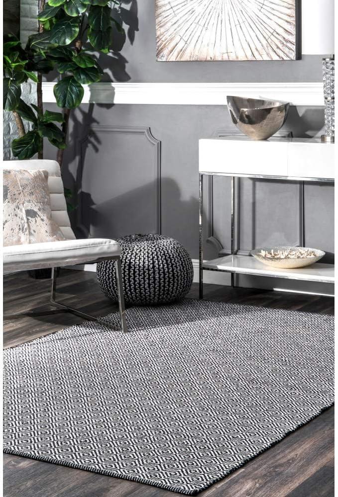 nuLOOM Lorretta Hand Loomed Area Rug, 4' x 6', Black