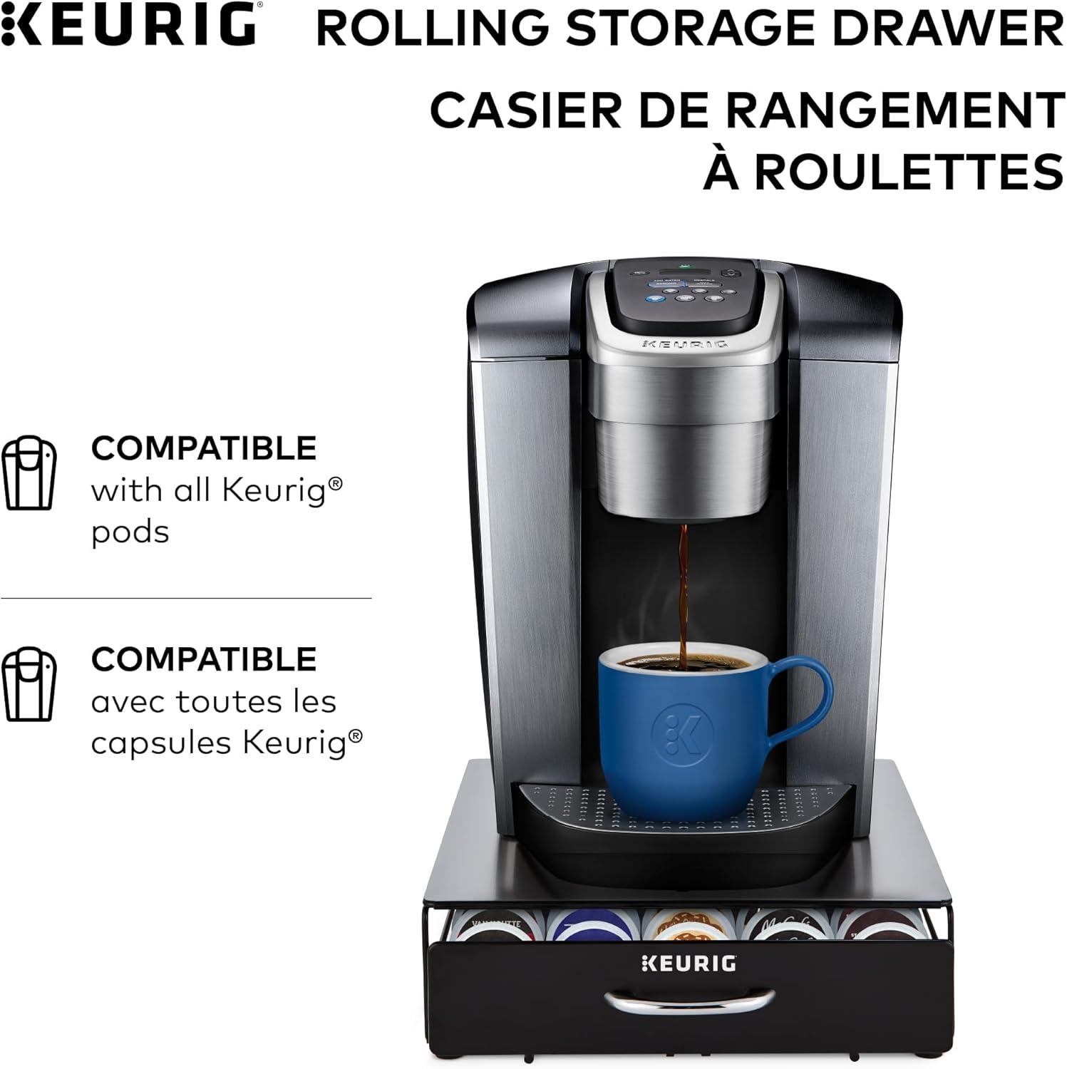 Keurig Under Brewer Storage Drawer, Holds 35 K-Cup Pods, Black