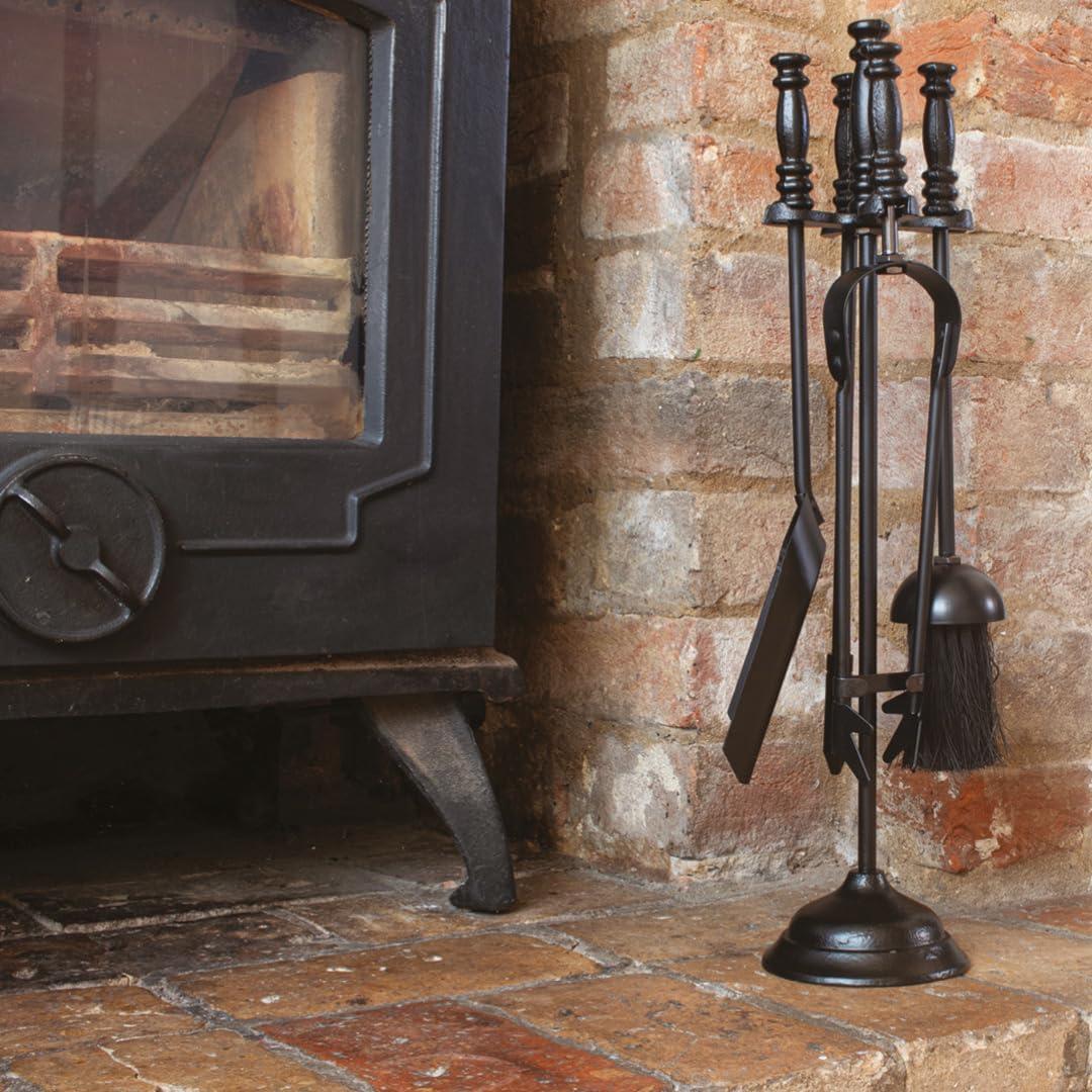 Valiant Black Iron 5-Piece Fireside Companion Set