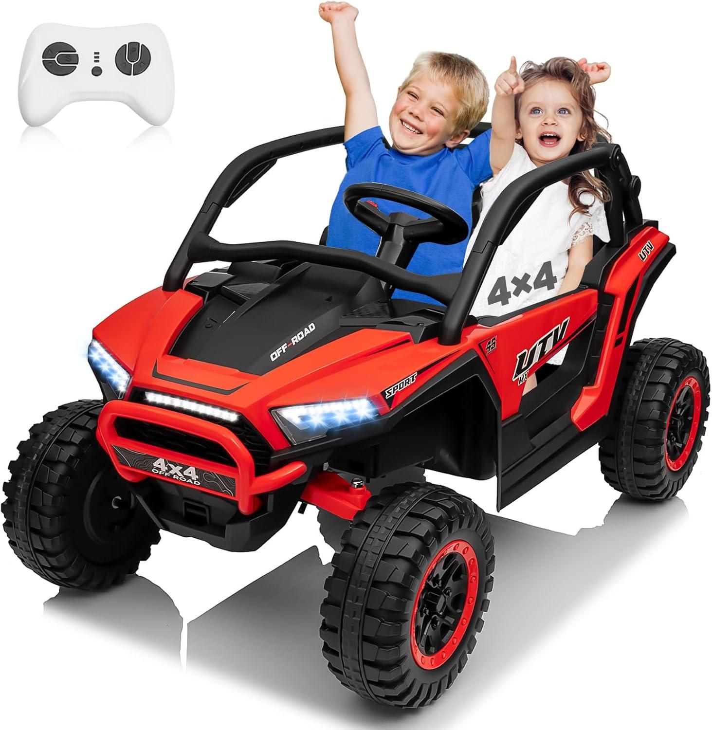 24V Ride On Car Utv 2 Seater, Off-Road Kids Electric Vehicles With Metal Frame