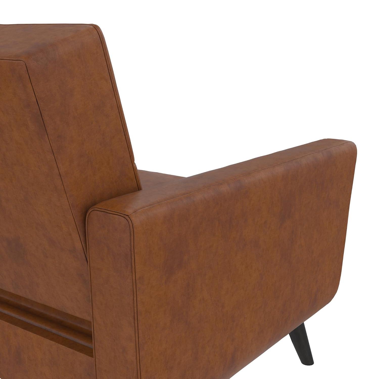 Dorel Home Products Parker Faux Leather Futon with Storage Camel