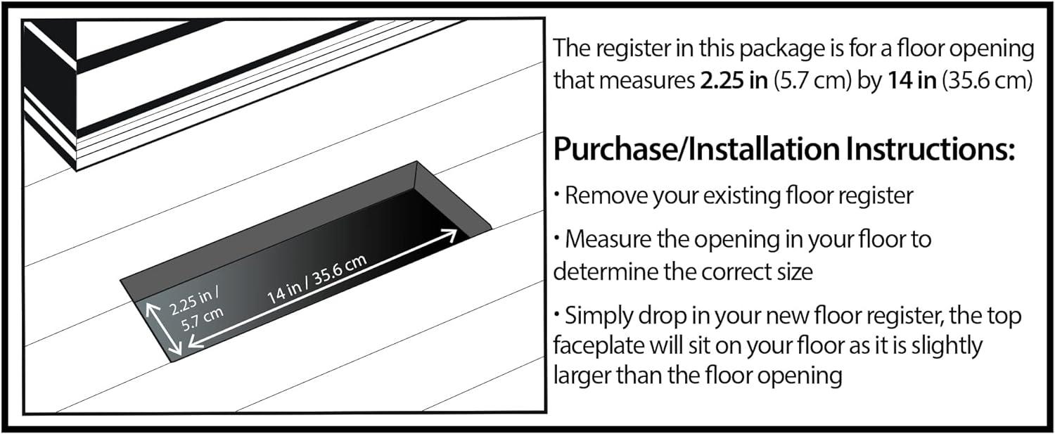 Decor Grates 2x14 Floor Register SPH214-A