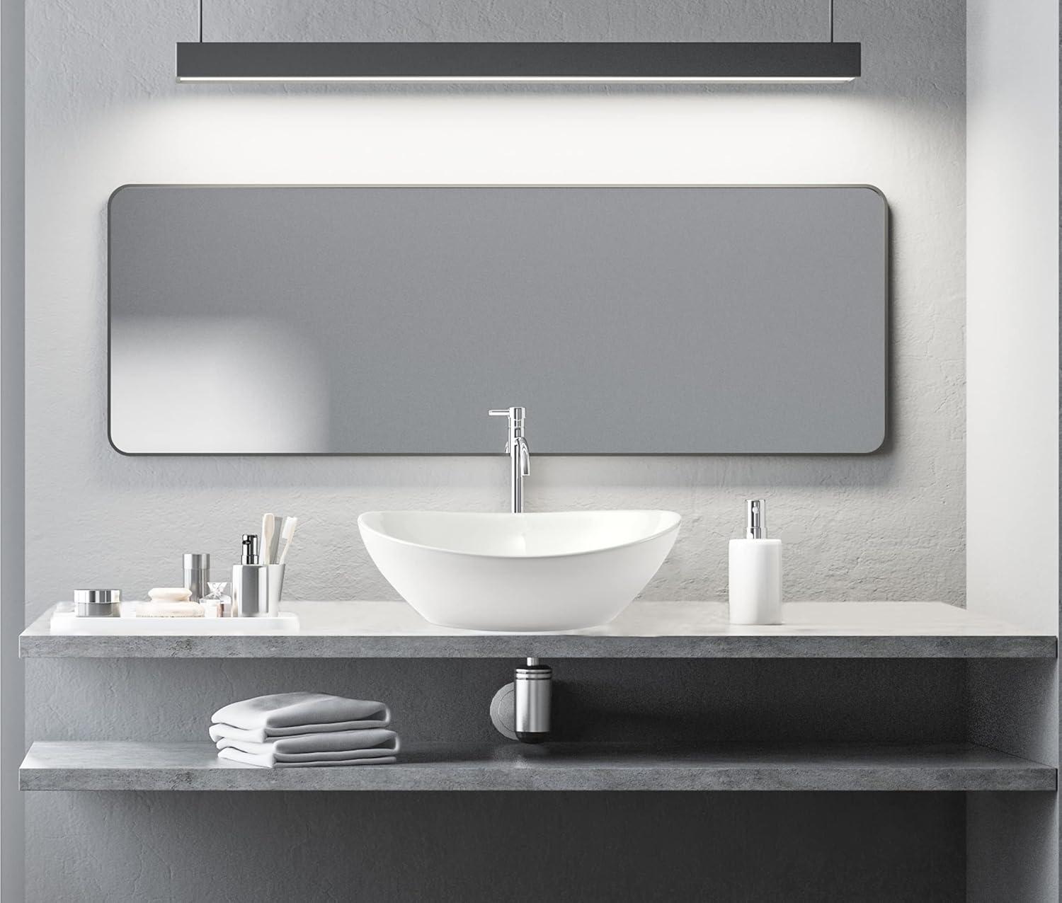 Bathivy Oval Vessel Sink, 14.6'' x 11.6'' Modern Above Counter Oval Bathroom Sink, Small White Porcelain Bathroom Vessel Sink with Pop Up Drain