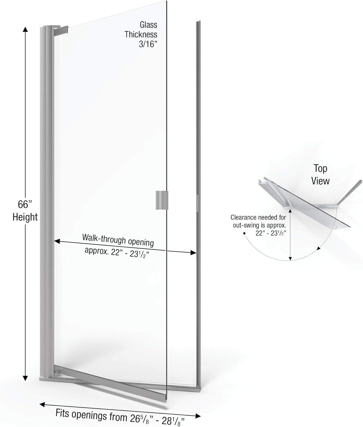 Armon 28" x 66" Pivot Framed Shower Door