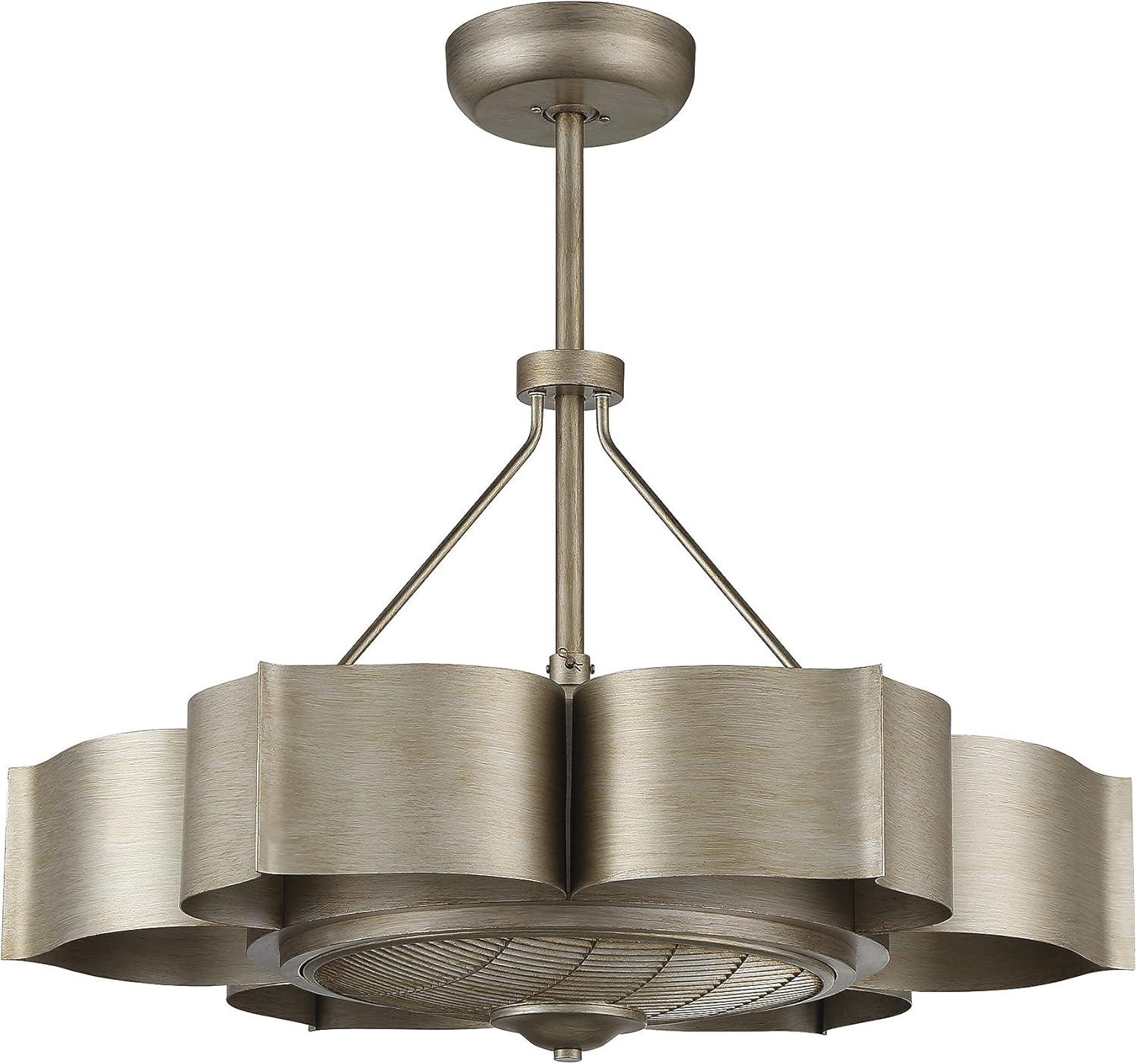 Stockholm Silver Patina 6-Light Chandelier with Ceiling Fan