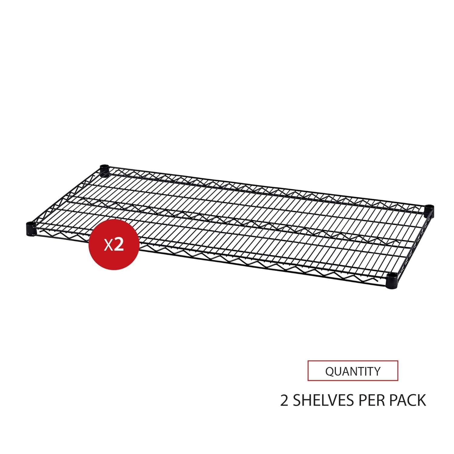 Alera® Two-Shelve 48" W x 24" D Wire Shelving Extra Shelves in Black