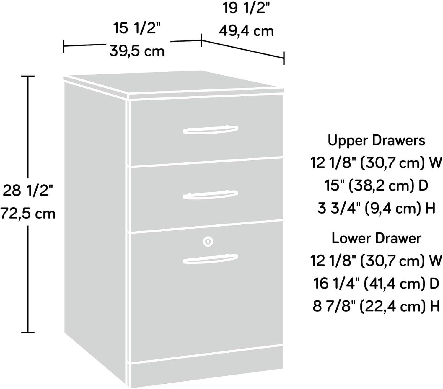 Classic Cherry Mobile 3-Drawer Legal File Pedestal with Lock