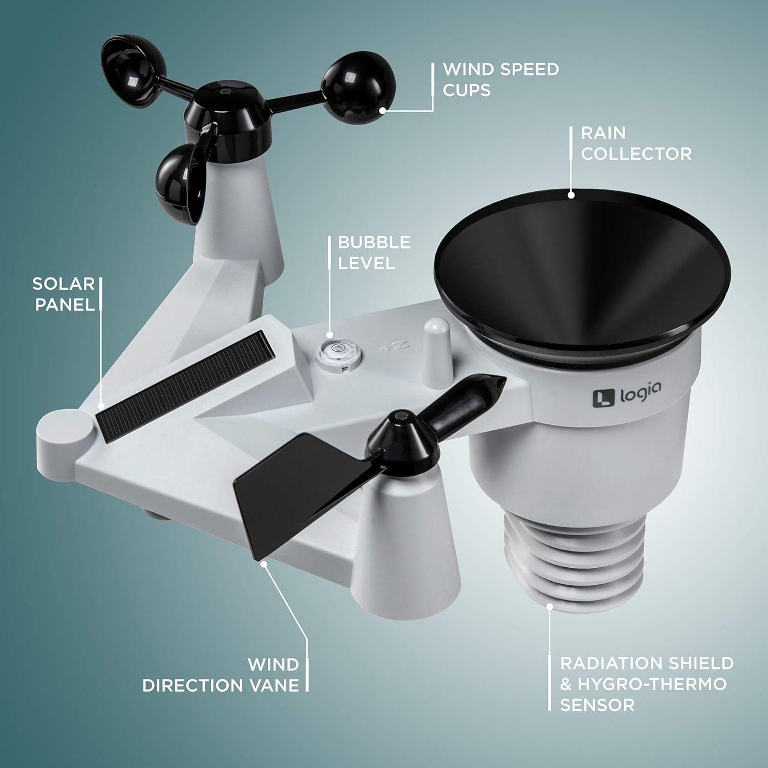 12.7'' Solar Powered Wireless Outdoor Weather Station