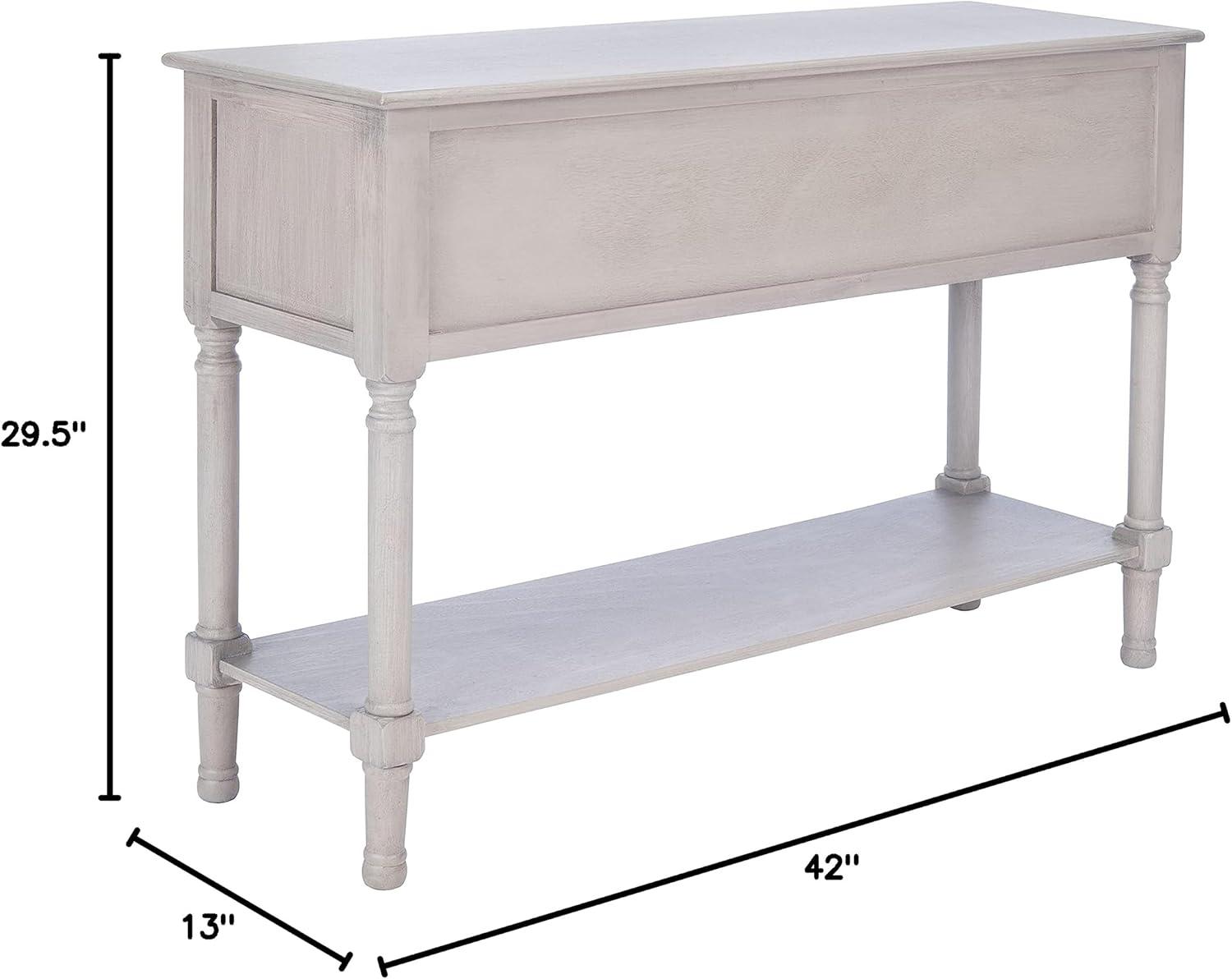 SAFAVIEH Hain.es French Greige Wood Console Table with Drawer (42 in. W x 13 in. D x 29.5 in. H)