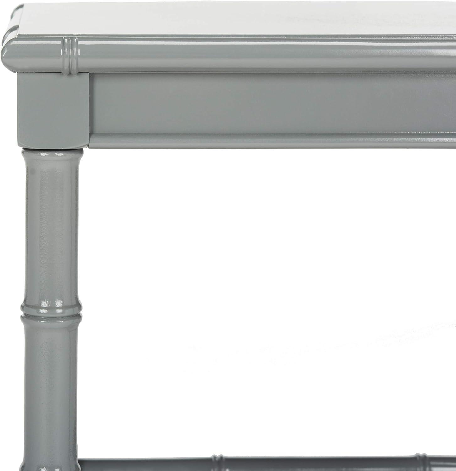 Gray Bamboo Style Square Accent Table