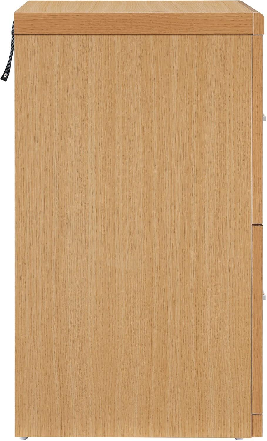 Natural 2-Drawer Lockable Vertical File Cabinet with Engineered Wood