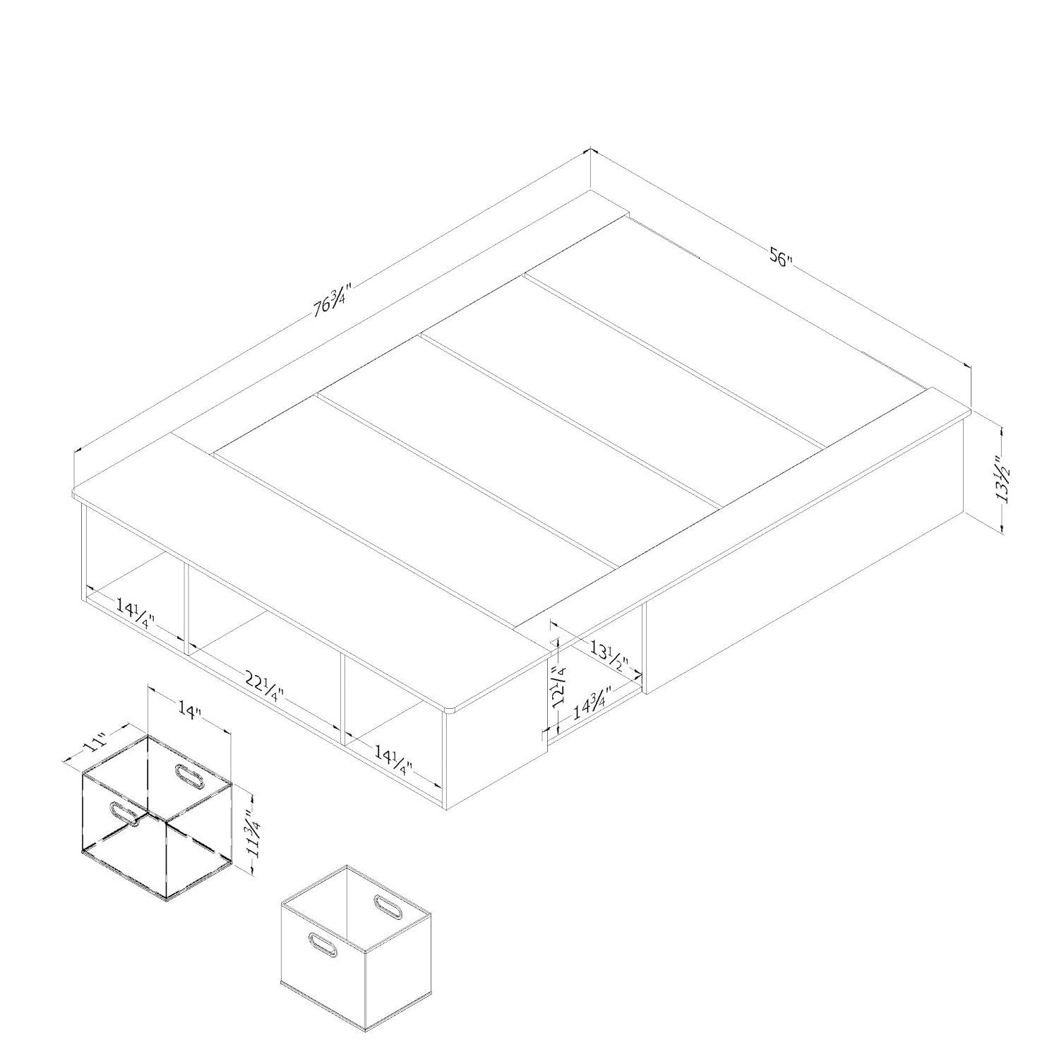 Vito Contemporary Storage Bed With Baskets