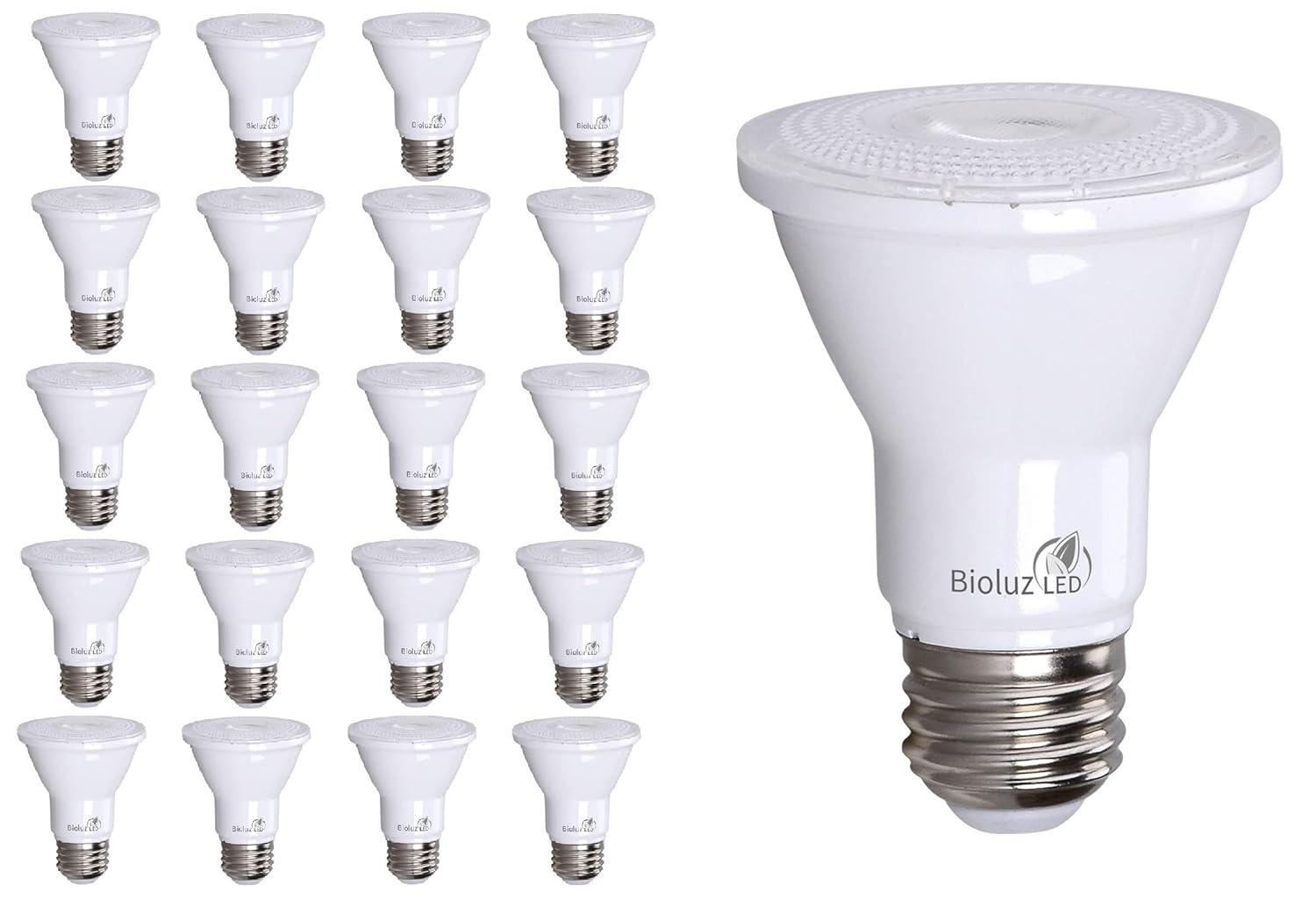4 Pack Bioluz LED PAR20 LED Bulb Dimmable Outdoor Indoor Spot Light 3000K Soft White UL Listed
