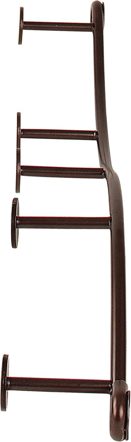 Bronze Wall Mount 5-Hook Rack with Curved Design