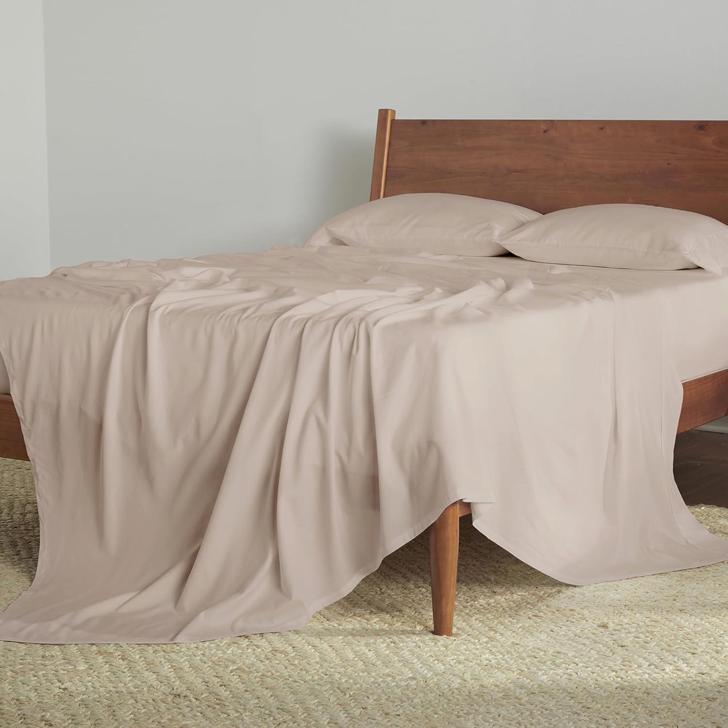 Bedgear Split Head Queen Hyper Cotton Sheet Set Medium Beige: Rayon Bamboo Blend, Moisture-Wicking, Climate Control Treatment