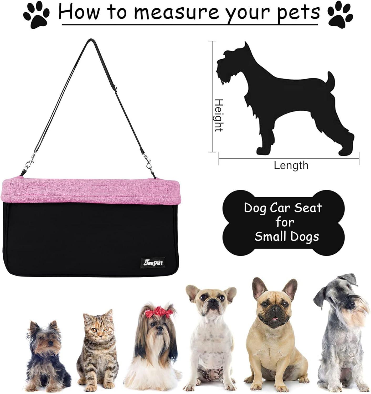 Pink and Black Dog Booster Car Seat for Small Pets