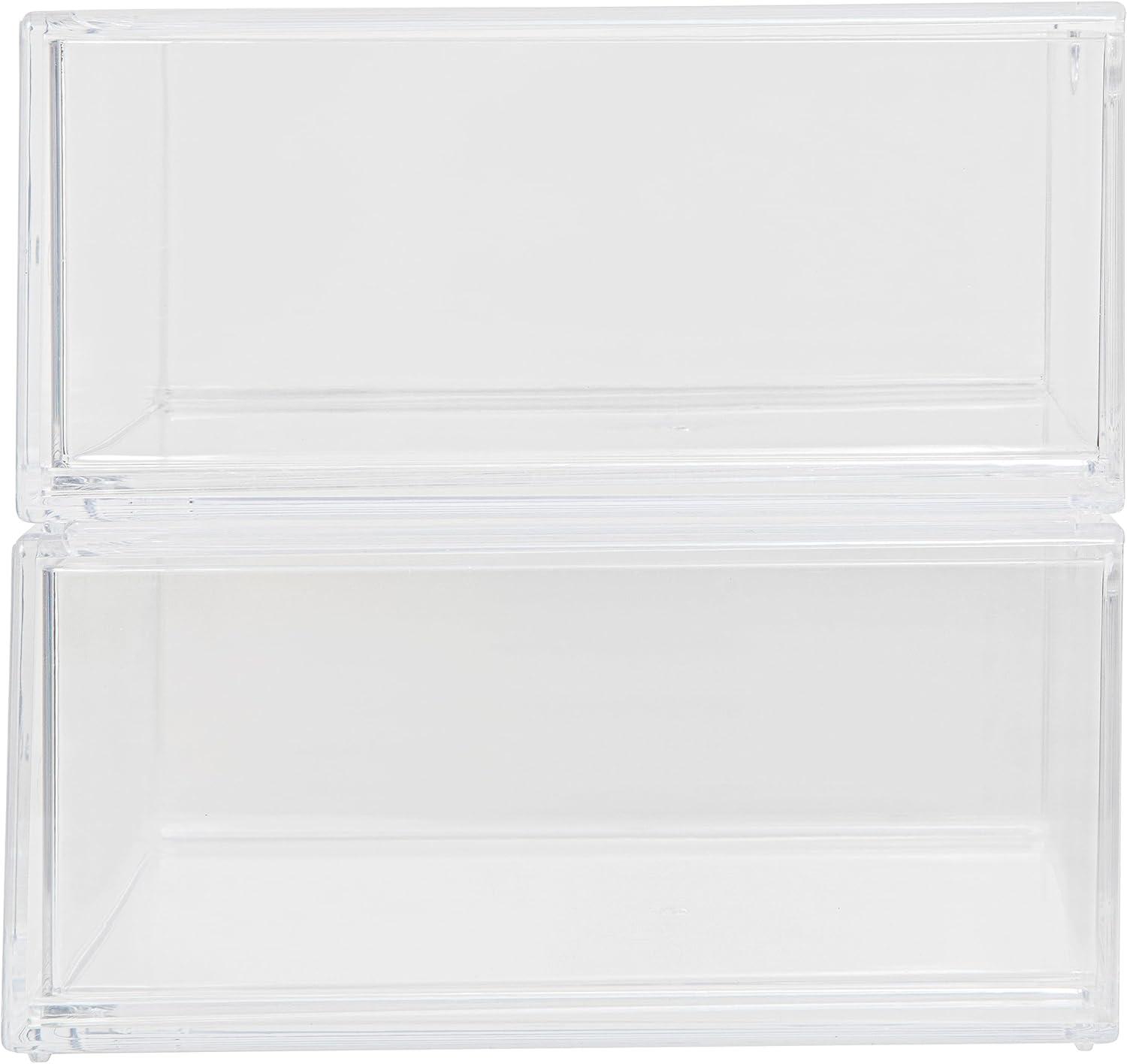 Thomas Martha Stewart Plastic Desktop Storage Box with Half Moon Opening Pullout Drawer