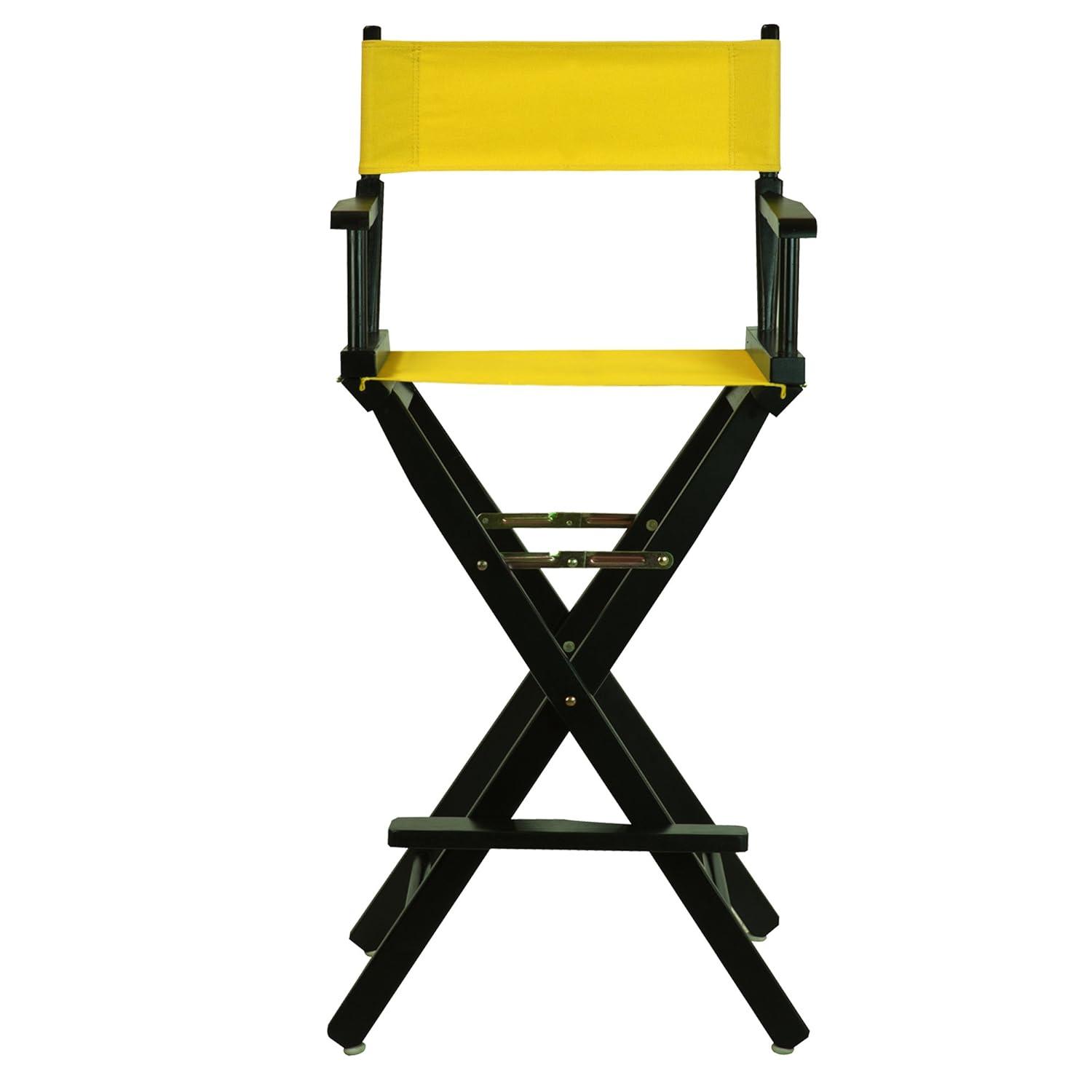 "30" Director's Chair Black Frame-Gold Canvas"