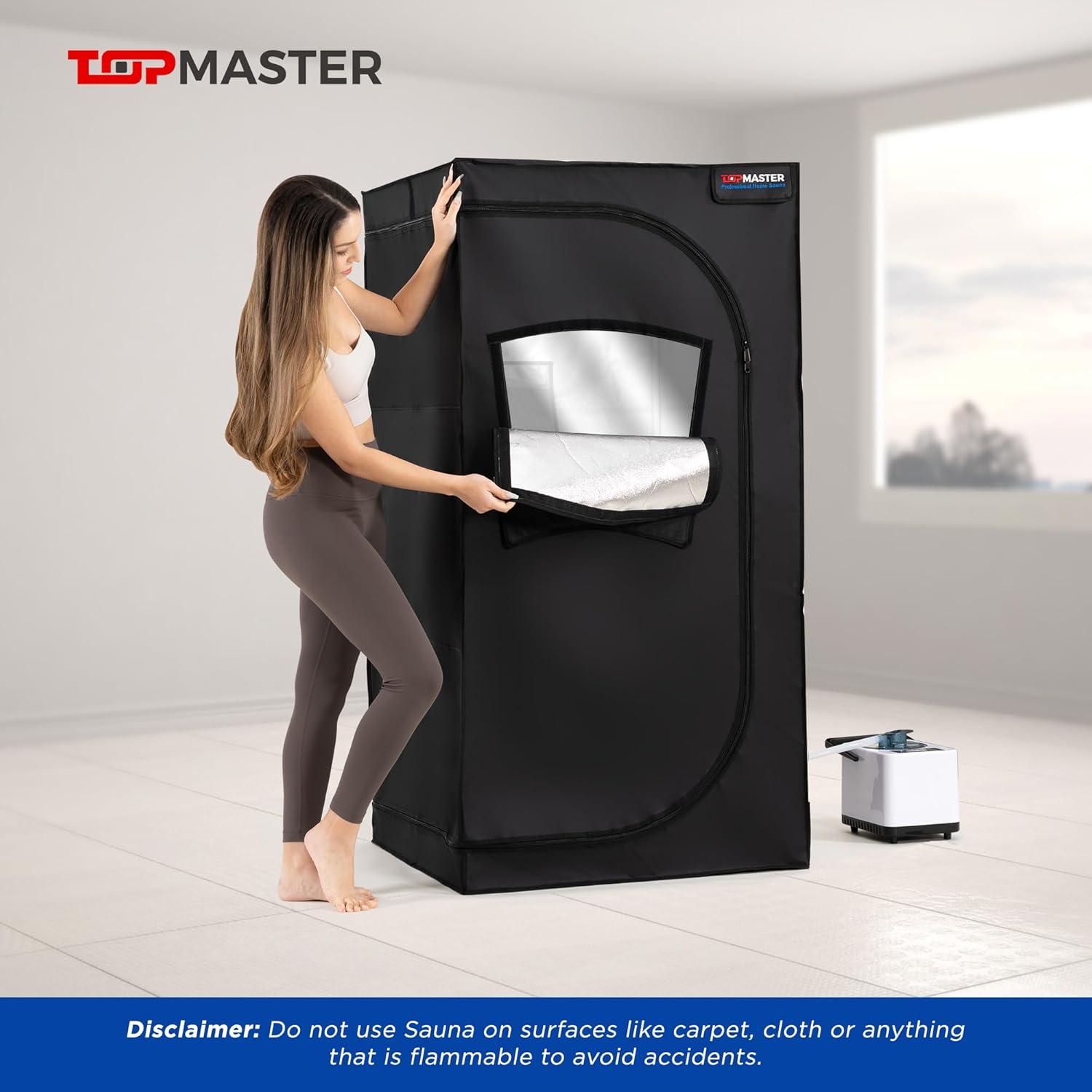 Portable Sauna Steam Tent, Full Size Home Personal Sauna Box Steam Room, Large 3 Liter 1000W Generator, Folding Chair, 9 Levels,