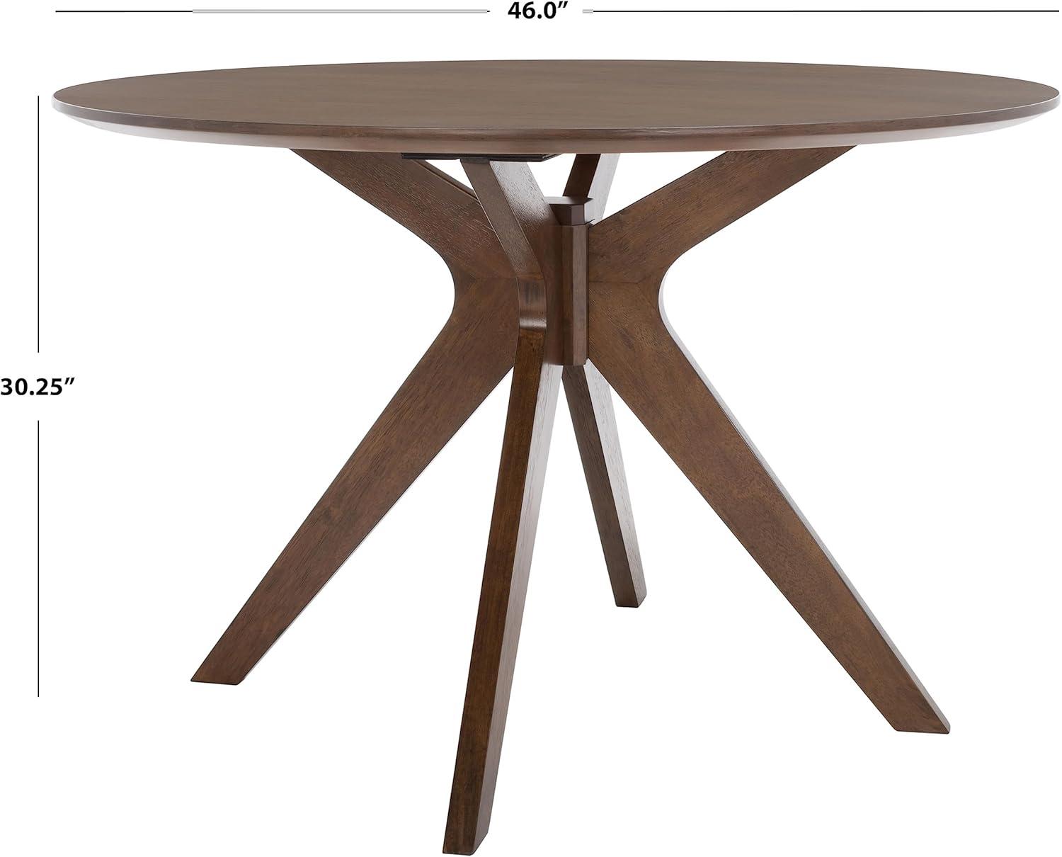 SAFAVIEH Couture Carolee 46" Round Dining Table, Walnut