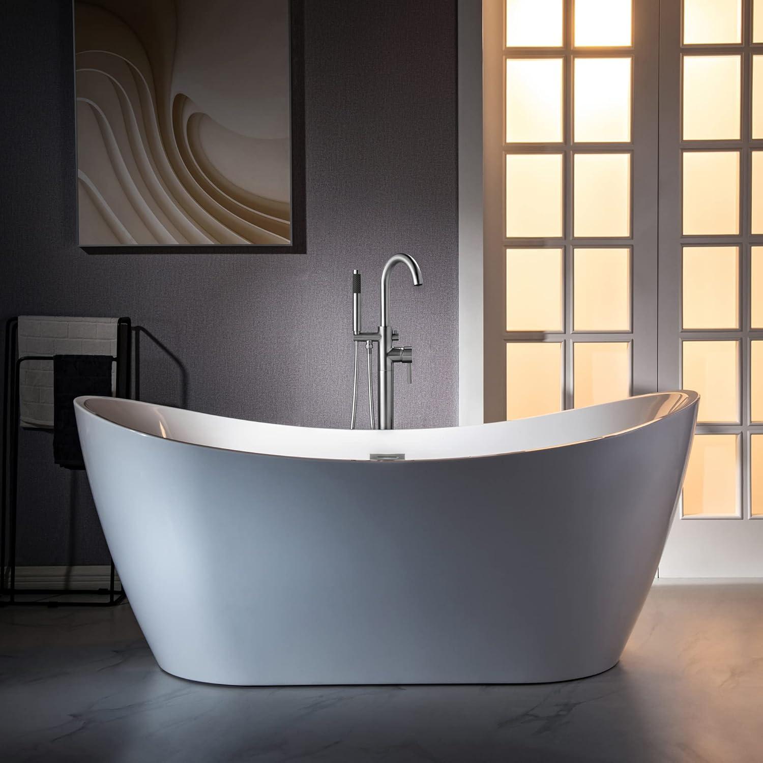 WoodBridge Cove 1 Handle Bathroom Freestanding Tub Filler with Diverter F0010ORBVT