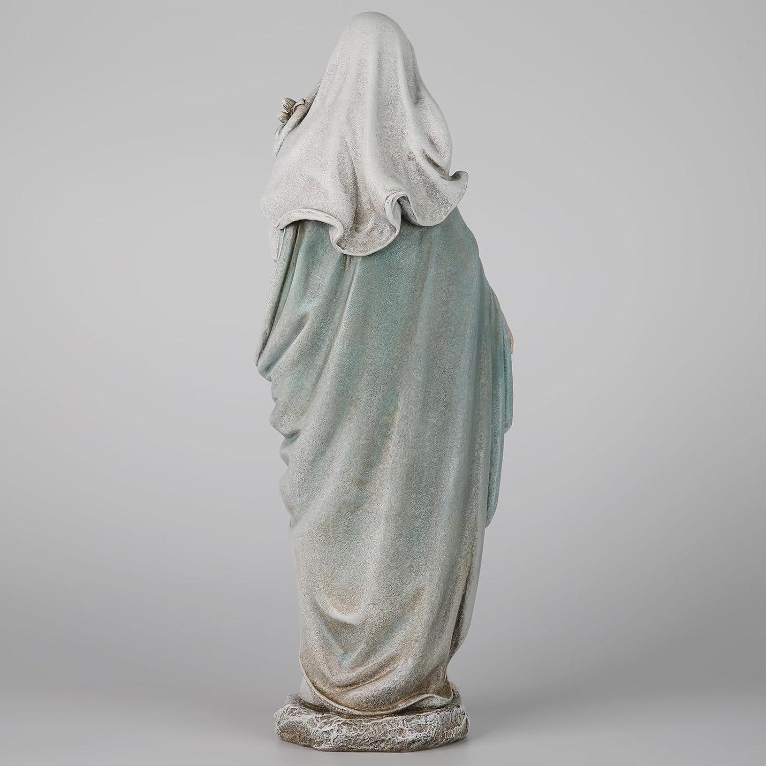 Darby Home Co Blessed Mother Mary Statue - 14 Inch Madonna Virgin Mary Statue Elegant Home Decor, Hand Painted Saint Mary Outdoor Garden Statue For Home Yard Patio Lawn Hallway Decor