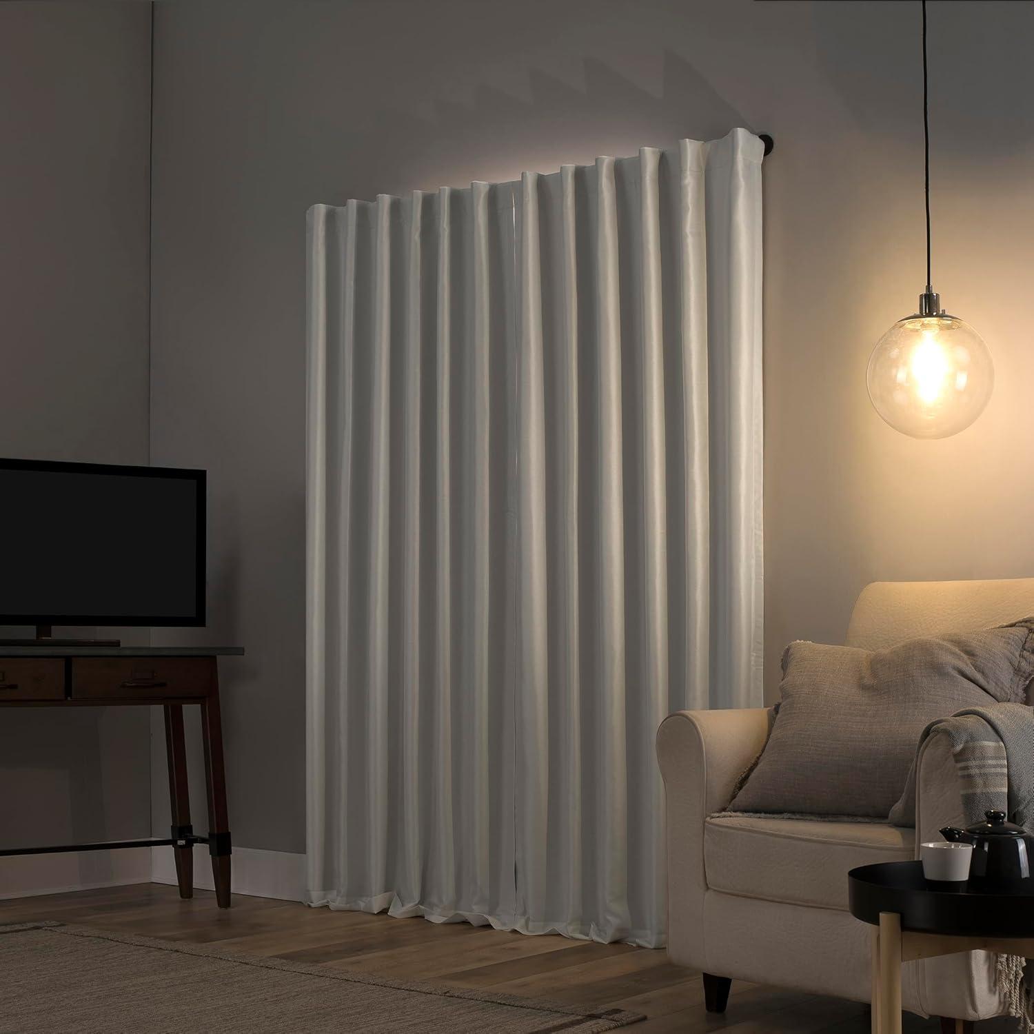 Faux Dupioni Silk Thermal Extreme 100% Blackout Back Tab Curtain Panel