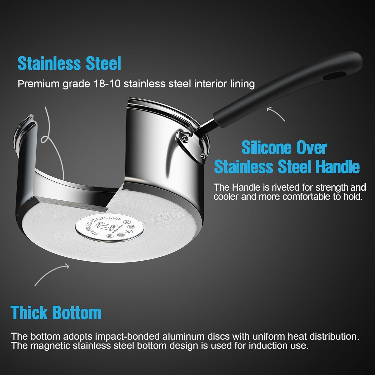 Cook N Home Cook N Home 10 Piece Stainless Steel Cookware Set