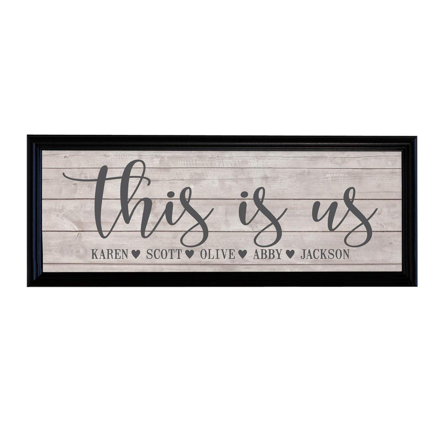 Let's Make Memories Personalized This Is Us Canvas with Frame - Framed Family Canvas - Customized Wall Art - Home Decor - 9”H x 27”W