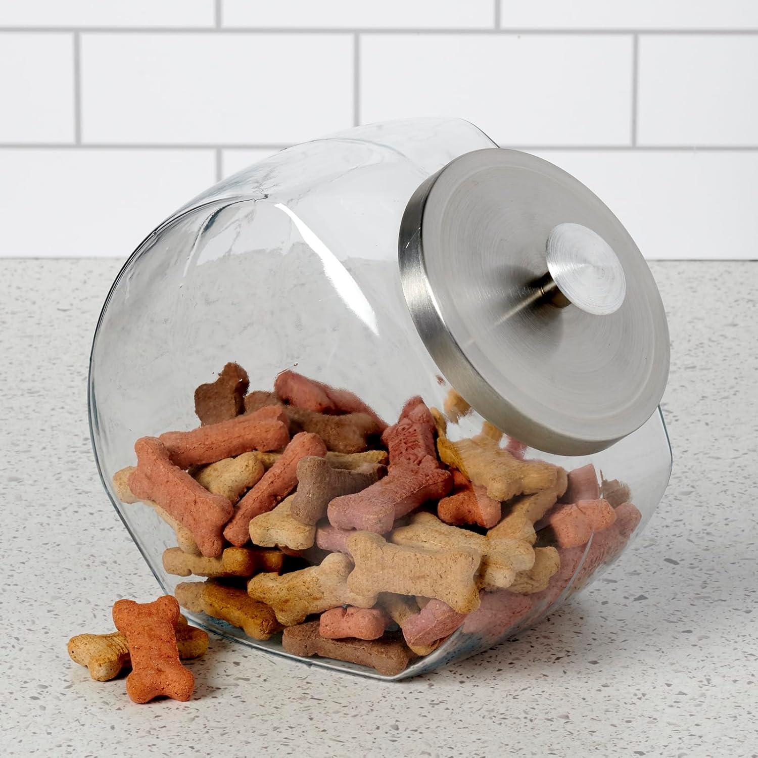 Anchor Hocking 1-Gallon Penny Candy Jar with Chrome Lid Food Storage, 2 Pack Set