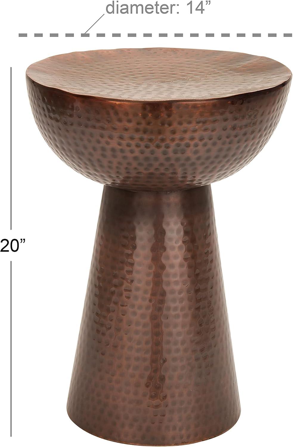 Ivy Bronx Dolina Metal Handmade Side End Accent Table with Hammered Design