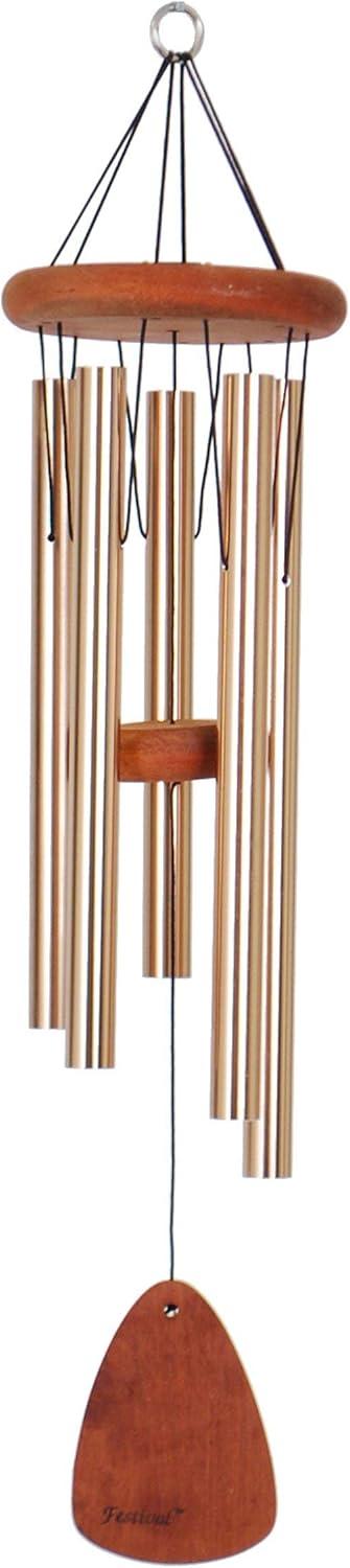 Festival 28-inch Bronze and Redwood Aluminum Wind Chime